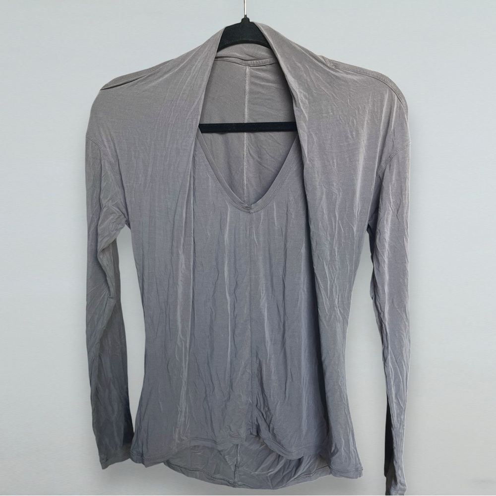 Lululemon Gray Long Sleeve Top 🤍 Layered Cardigan Look | Size S